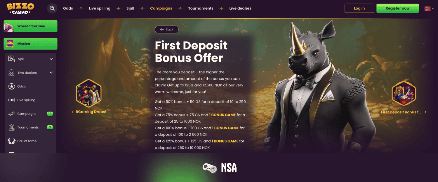 Bizzo Casino velkomstbonus